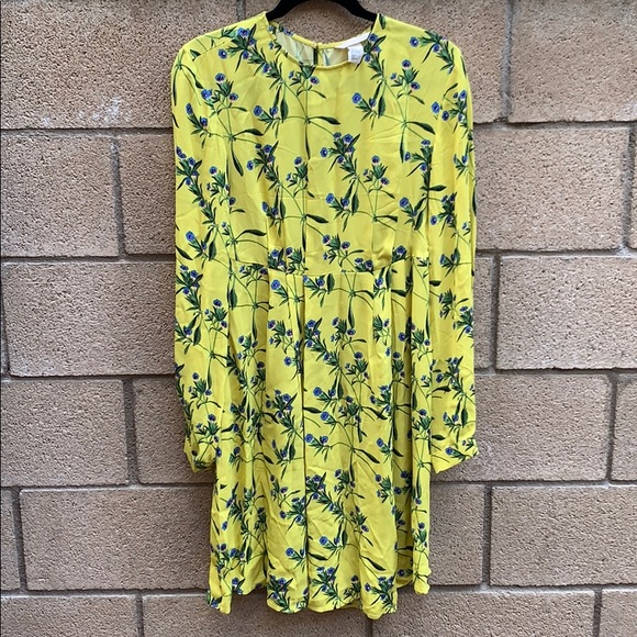 Hu0026M | Dresses | Yellow Floral Long Sleeve Dress | Poshmark